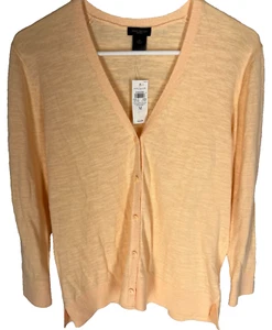 ANN TAYLOR Cardigan Size Medium Peach Color Cotton Lightweight Pinup NEW NWT - Picture 1 of 3