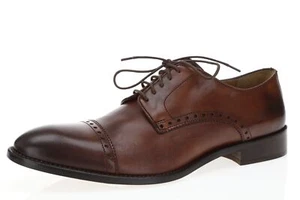 Mens GORDON RUSH 153781 Brown Leather Cup Toe Oxfords sz. 9 - Picture 1 of 6