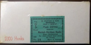Vintage Mustad 32762 size 2/0 Aberdeen Hooks Made In Norway Mustad & Son USA - Picture 1 of 4