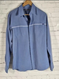 River Island Mens Shirt Size Medium Button Down Blue Long Sleeve - Picture 1 of 8