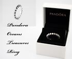 Genuine Pandora Oceans Treasures Sterling S925 & Pearl Stacking Ring ~ 19083P