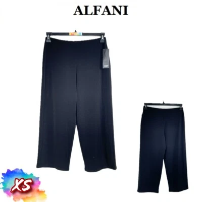 Pantalones de salón Alfani XS súper suaves de pierna abierta clásicos negros 100144032MS NUEVOS SIN ETIQUETAS Foto 1 de 4