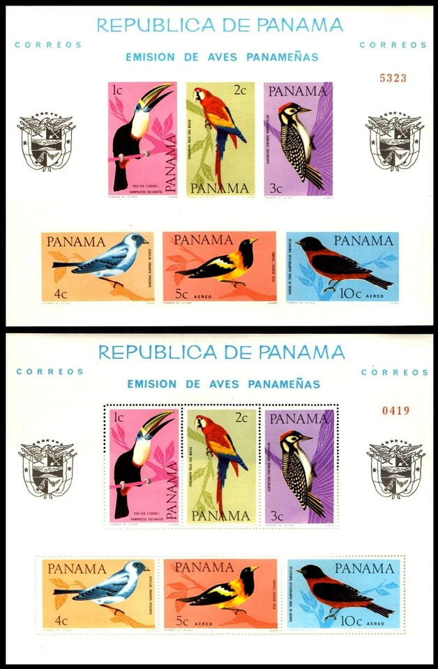 PANAMA-BIRDS-1965-.PERFORATE AND IMPERFORATE-MNH- - Image 1 of 1