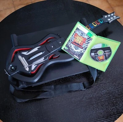 👻 Guitare Guitar Hero Warriors Of Rock sans fil Bluetooth Xbox 360 + Jeu T.B.E. - Photo 1/4