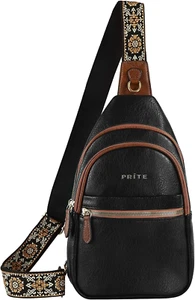 Prite Leder Crossbody Sling Bag für Damen - Reise Bauchtasche Brusttasche - Bild 1 von 12