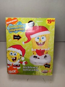Rare Gemmy Christmas Spongebob Caroling Inflatable Nickelodeon Lighted Santa 4’ - Picture 1 of 3