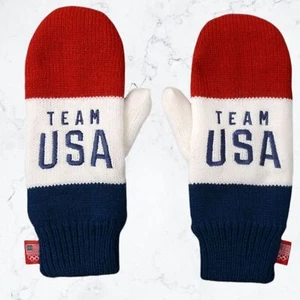 Guanti unisex patriottici originali squadra olimpica USA lavorati a maglia - Foto 1 di 8