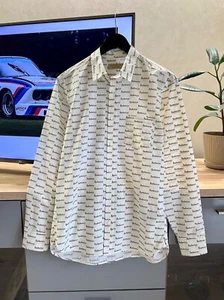 Burberry London Cotton Monogram Print Button Up Shirt Men's Size S - Picture 1 of 8