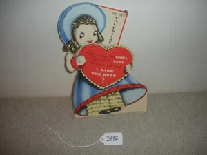 "Looks I Like Best" Vintage 1930's 9" 3D Stand Up Valentine - Picture 1 of 10