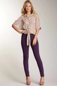 New Romeo & Juliet couture stretch skinny pants plum purple sz M - Picture 1 of 2