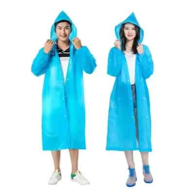 Raincoat Waterproof Poncho Reusable Plastic Adult Camping Festival Rain Coat - Image 1 of 4