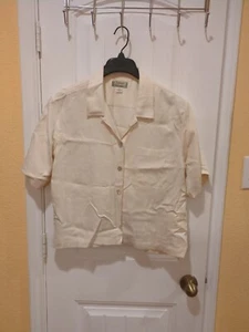 Tommy Bahama Shirt Off White 100% Silk Size M - Picture 1 of 12