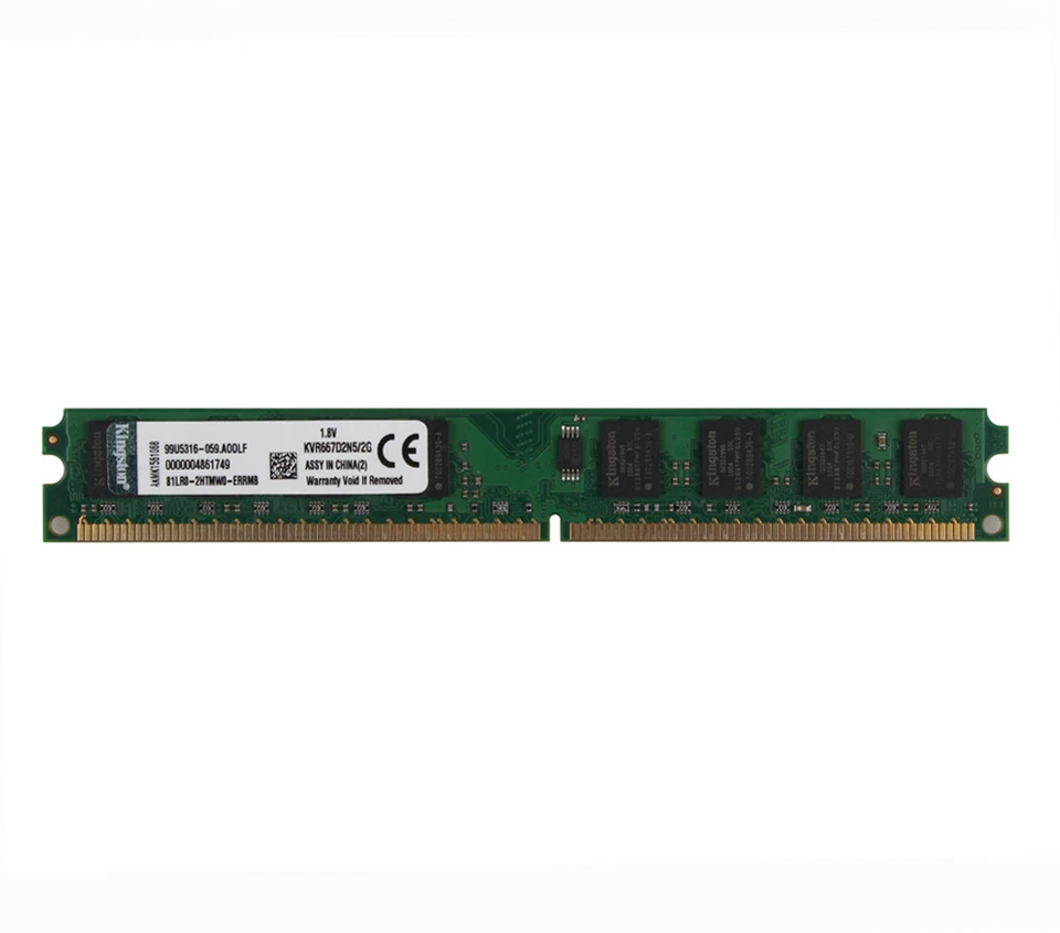Kingston 2GB DDR2 2 G PC2-5300 DIMM RAM Desktop 667Mhz 240Pin PC5300S Memory CL5 - Image 1 of 4