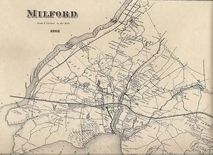 Milford Wheelers Farms Morningside CT 1868 Maps with Homeowners Names Shown - Picture 1 of 3