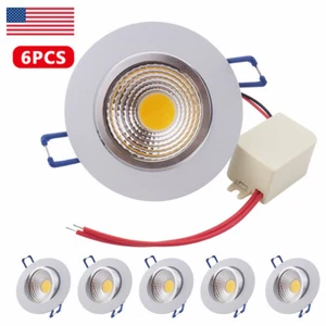 4/6Pcs Dimmable LED COB Downlight 110V 5W/7W Recessed Ceiling Light Panel Lamp - Picture 1 of 14