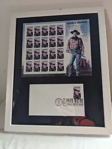 John Wayne 2004 Hollywood Legends 1ST Day Cover & 37 Cents 20 Stamps Sheet Frame - Picture 1 of 9