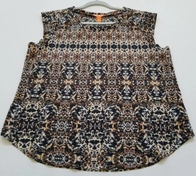 Blusa Joe Fresh Para Mujer Grande L Multicolor Abstracta Mangas Cortas Cuello Redondo Top Foto 1 de 4