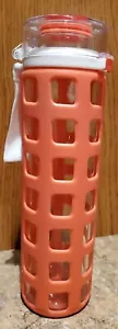 Ello 20 oz Glass Water Bottle Bright Pink Cancer Prevention Edition 10” NEW - Picture 1 of 3