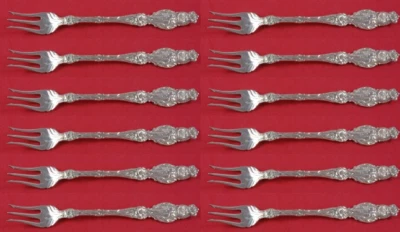 Lily by Whiting Sterling Silver Cocktail Fork Set 12 pieces 6" Silverware - Image 1 of 3