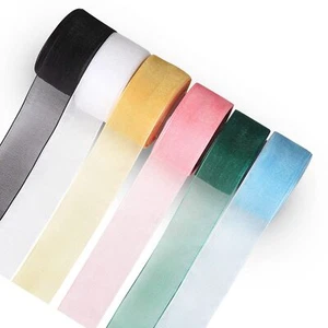 6 Color 1 Inch Wide 60 Yards Sheer Chiffon Ribbon Organza Satin Ribbon Craft ... - Picture 1 of 5