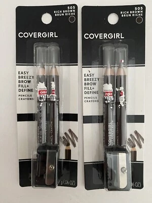 COVERGIRL #505 Rich Brown Easy Breezy Brow Fill & Define Pencil Sharpener Lot 2 - Image 1 of 2