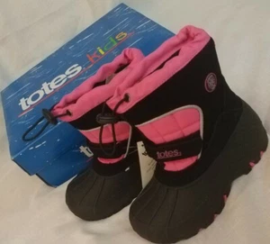 Brand New In Box. Toddler girlsTotes Snowboots Pink/black Size 5m - Picture 1 of 9