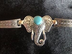 NEU Fashion Armband Elefantenkopf mit Türkis  Elefant 13 - 18 cm  NEU