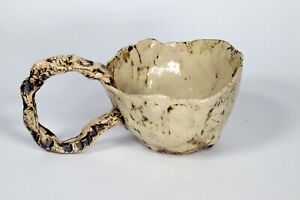 Sculpture Cup "Kaffee oder Tee" 17cm unique ceramic Andreas Loeschner-Gornau v6