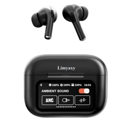 Limyaxy Wireless Bluetooth 5.4 earbuds ANC+ENC Smart Touch Screen Earphons - Image 1 of 4