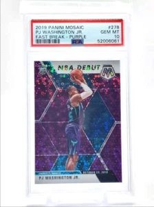 2019 Panini Mosaic Purple Fastbreak PJ Washington Jr Rookie #278 PSA 10 /50 - Picture 1 of 2