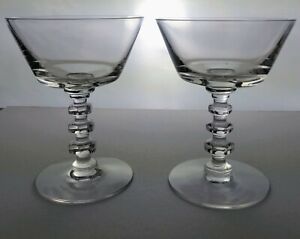 Tiffin Franciscan Crystal Champagne Glass Tall Sherbet Three Ringed Stem #17301