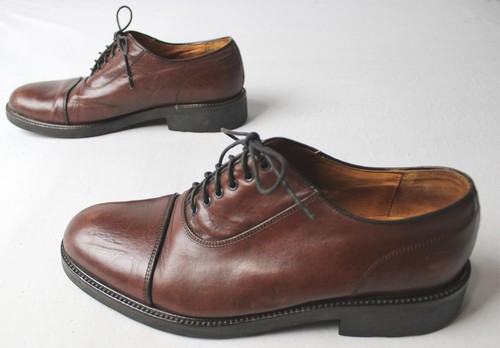 Scarpe eleganti derby Coach da uomo in pelle con lacci suola in gomma CD4 marrone taglia US:11D