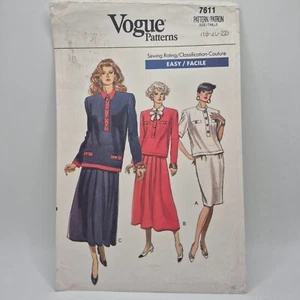 Vogue Patterns 7611 Womens Sz 18-22 Loose Fit Top and Skirt Sewing Pattern UNCUT - Picture 1 of 6