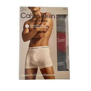 Calvin Klein Men Cotton Stretch 3 pack Trunk Classic Fit Size Small - Picture 1 of 3