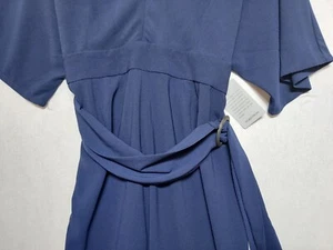 NWT BB Dakota Steve Madden Jumpsuit Sz XL Navy Lagenlook  Belted Stretch V-Neck - Picture 1 of 12