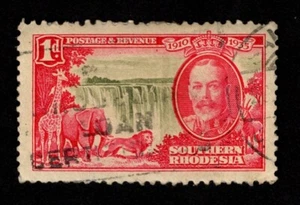 Southern Rhodesia 1935 KGV Silver jubilee SG31 1d olive and rose carmine - Picture 1 of 2