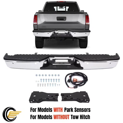 NEW Steel - Chrome Rear Step Bumper Assembly For Nissan Titan 2004-2015 W/ Park - Image 1 of 4
