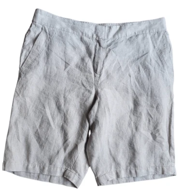 Pantalones Cortos Para Mujer Eileen Fisher XL Algodón Orgánico Neutro Chino Cintura Cómoda Foto 1 de 4