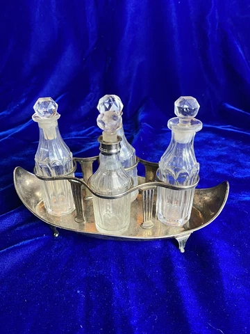 1809 Robert Hennell I Oil & Vinegar Sterling Silver 925 Georgian Set Cover