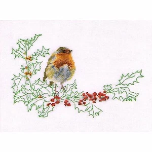   Cross-stitch kit  Winter Robin 790A  Thea Gouverneur  Aida 16ct   - Picture 1 of 4