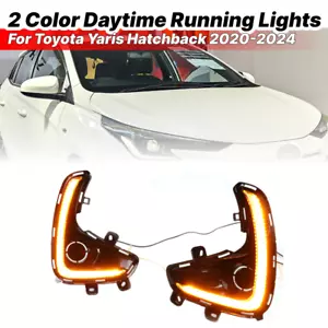 LED Fog Light Bezel Daytime Running Light DRL For Toyota Yaris Hatchback 2020-24 - Foto 1 di 11