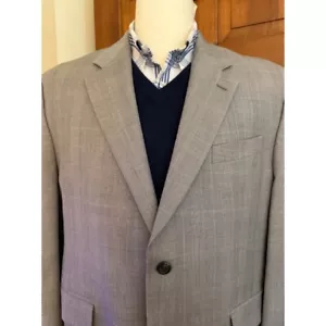 Chaps Glen Check Sport Coat Mens 44S Brown Two-Button Blazer Jacket - Picture 1 of 15