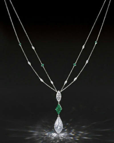 Collar de cadena marquesa pera de plata esterlina 925 maciza para fiesta de cóctel joyería  Foto 1 de 2