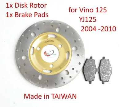 Front Brake Disk Rotor + Brake pads for Yamaha  VINO 125  YJ125 scooter US - Image 1 of 3