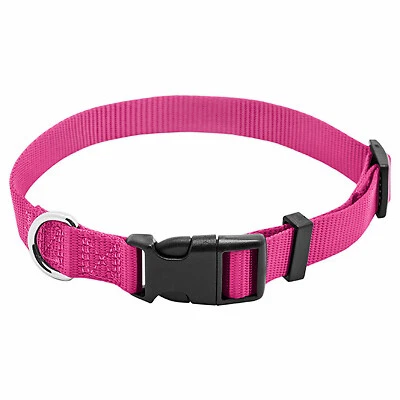 Pet Expert PE224003 Pet Expert Adjustable Nylon Dog Collar, Pink, 5/8 x 10-16 - Image 1 of 2