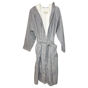 Frette elegante accappatoio grigio in tessuto spugna con cappuccio e cintura uomo - Foto 1 di 7