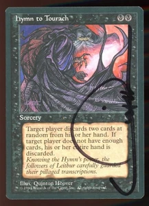 Firmado 1994 Fallen Empires Hymn Tourach ~ De colección Magic The Gathering/Magic ~ Casi Nuevo/Como Nuevo+ Estado - Imagen 1 de 2