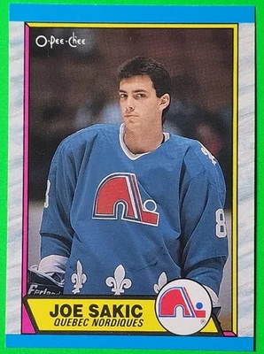 1989-90 O-Pee-Chee OPC Hockey Card #113 Joe Sakic RC Rookie Quebec Nordiques NM Foto 1 de 2