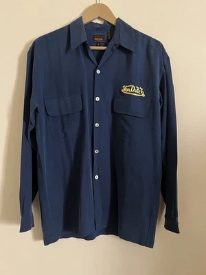 RARE Vintage Von Dutch Silk Button Long Sleeve Shirt Size S - Image 1 of 4