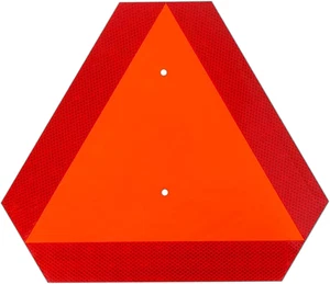 Slow Moving Vehicle Sign Plastic Safety Triangle Road Sign with Reflective,14"X1 - Picture 1 of 12